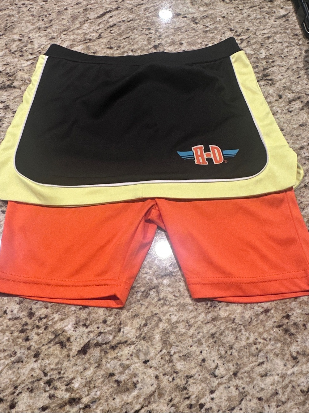 Harley-Davidson Black and Orange Activewear Short Skort Size 7/8